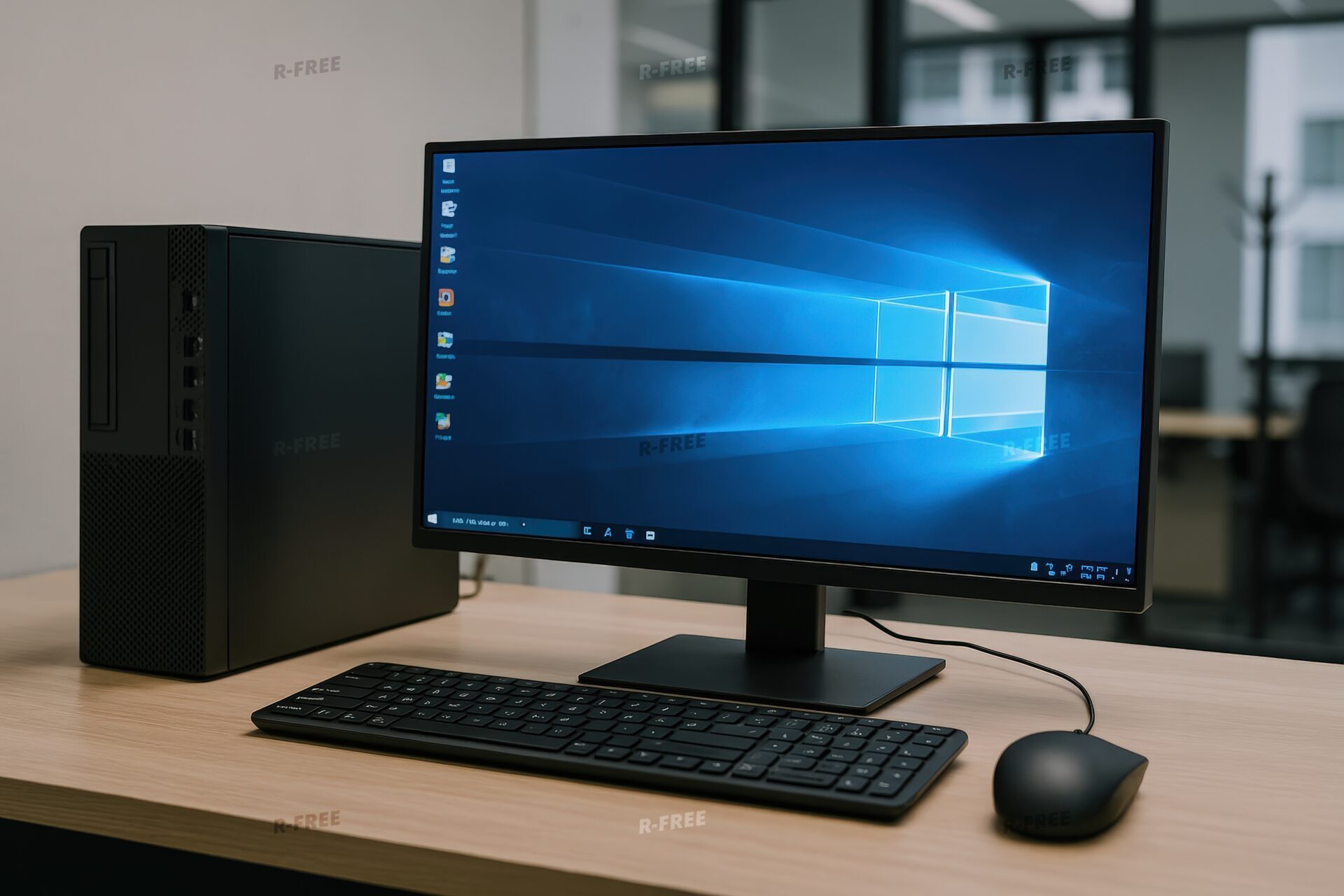 ビジネスデスクに設置されたWindowsPC