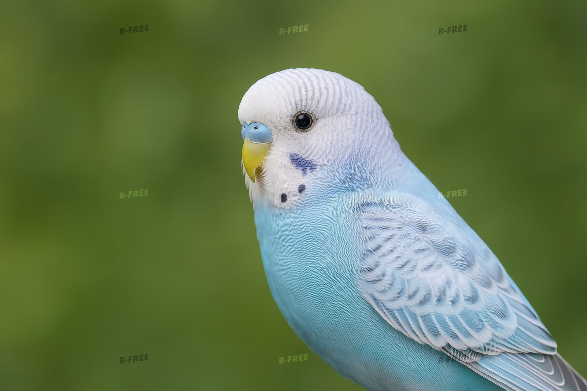 澄んだ目の水色セキセイインコ