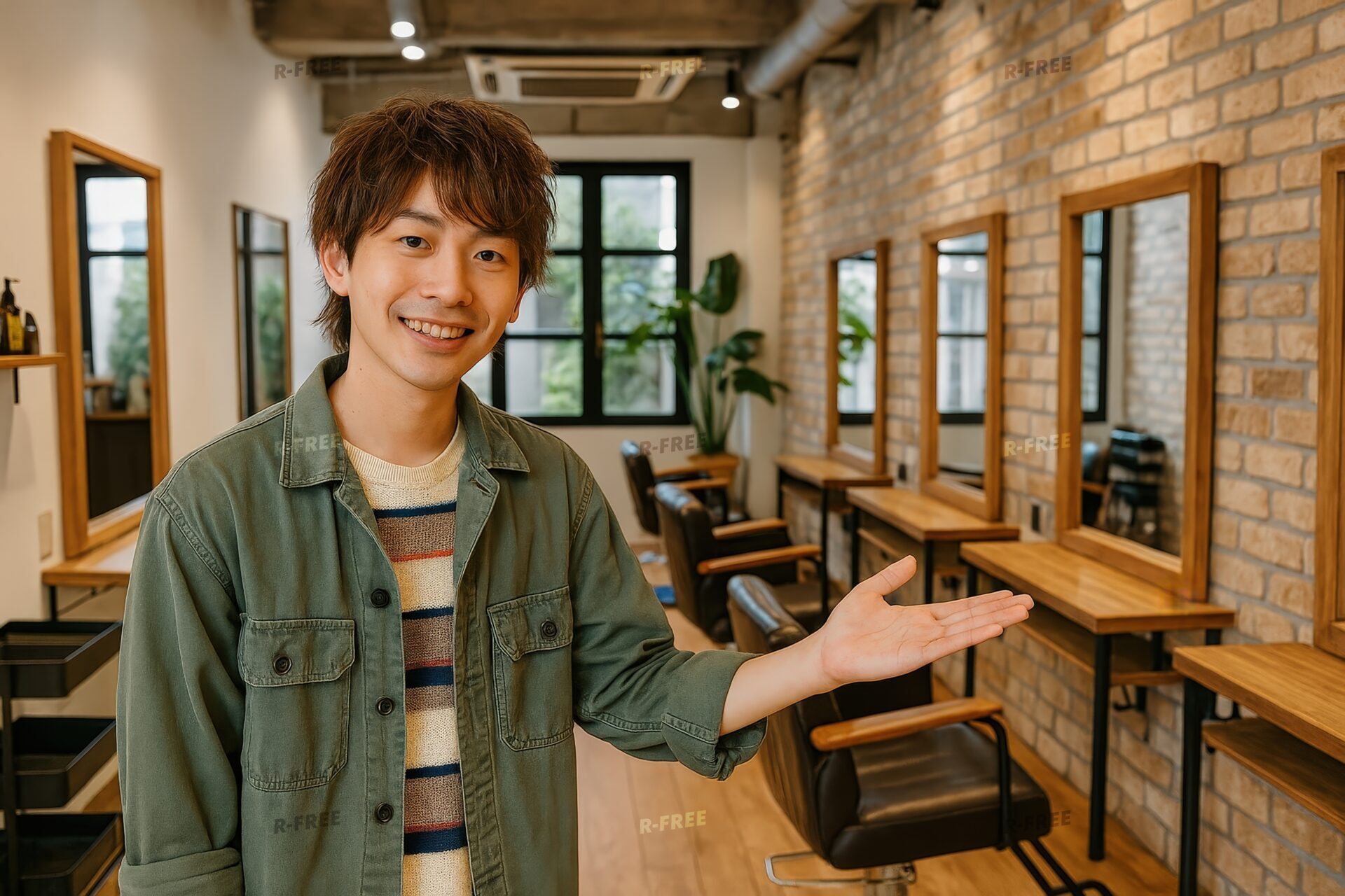 若手美容師が笑顔で紹介