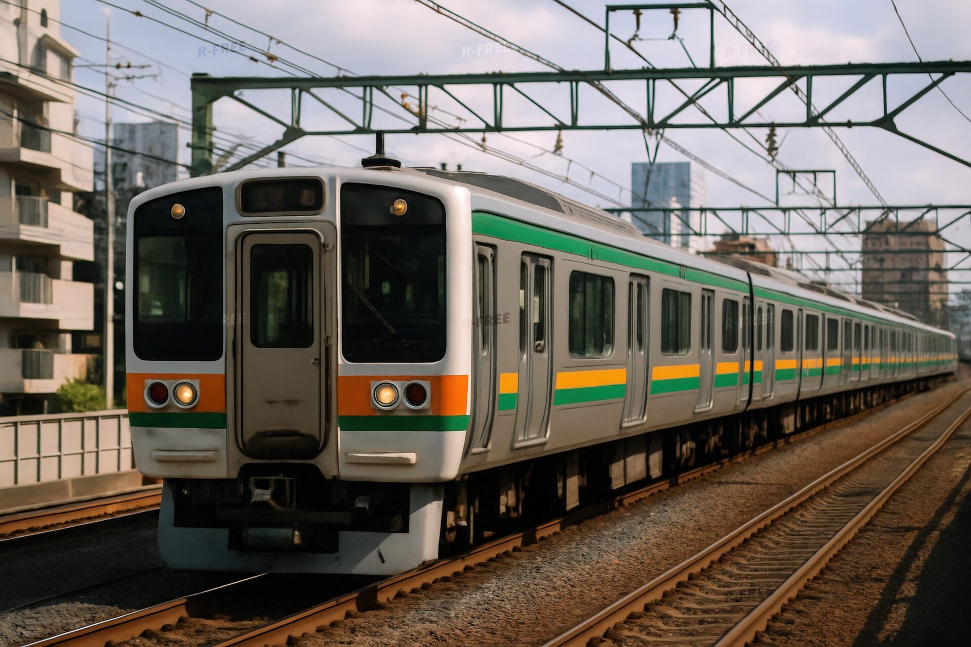 高架を走る電車
