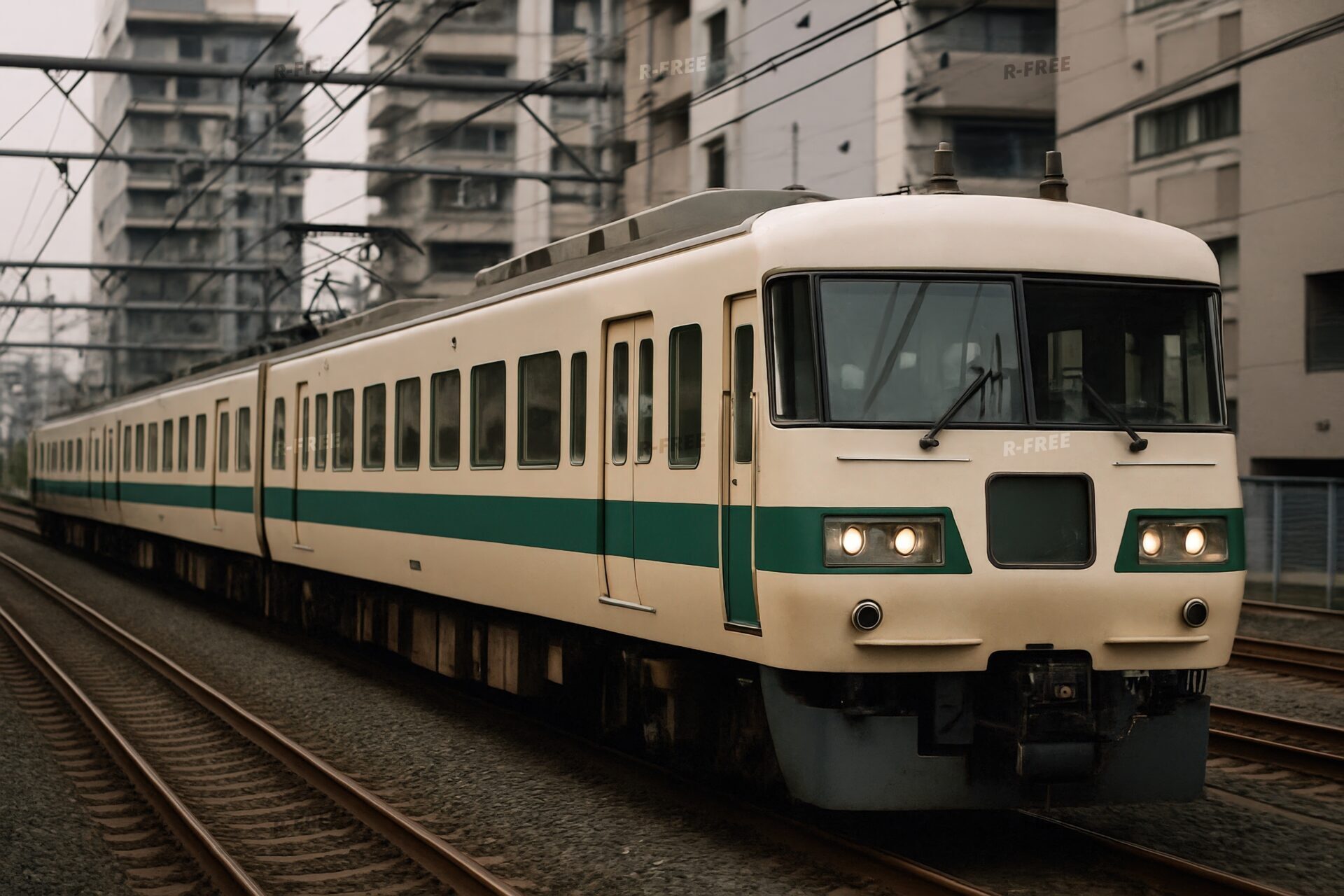 昼の街を走る電車（新型）