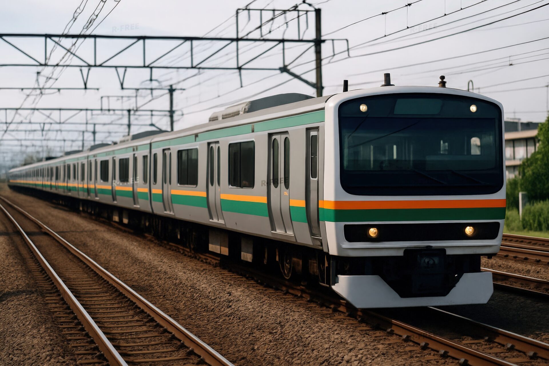 快速電車の正面（遠近）