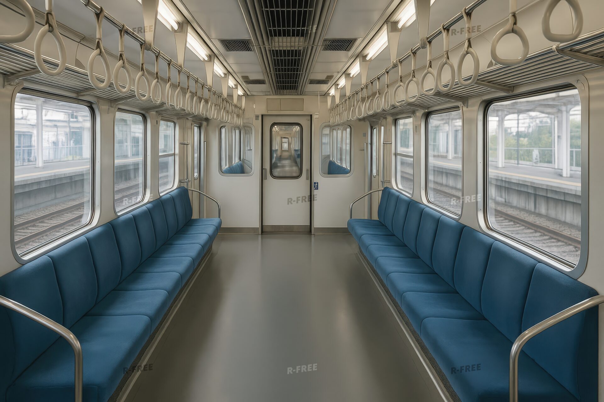 ホームに停車中の電車車内