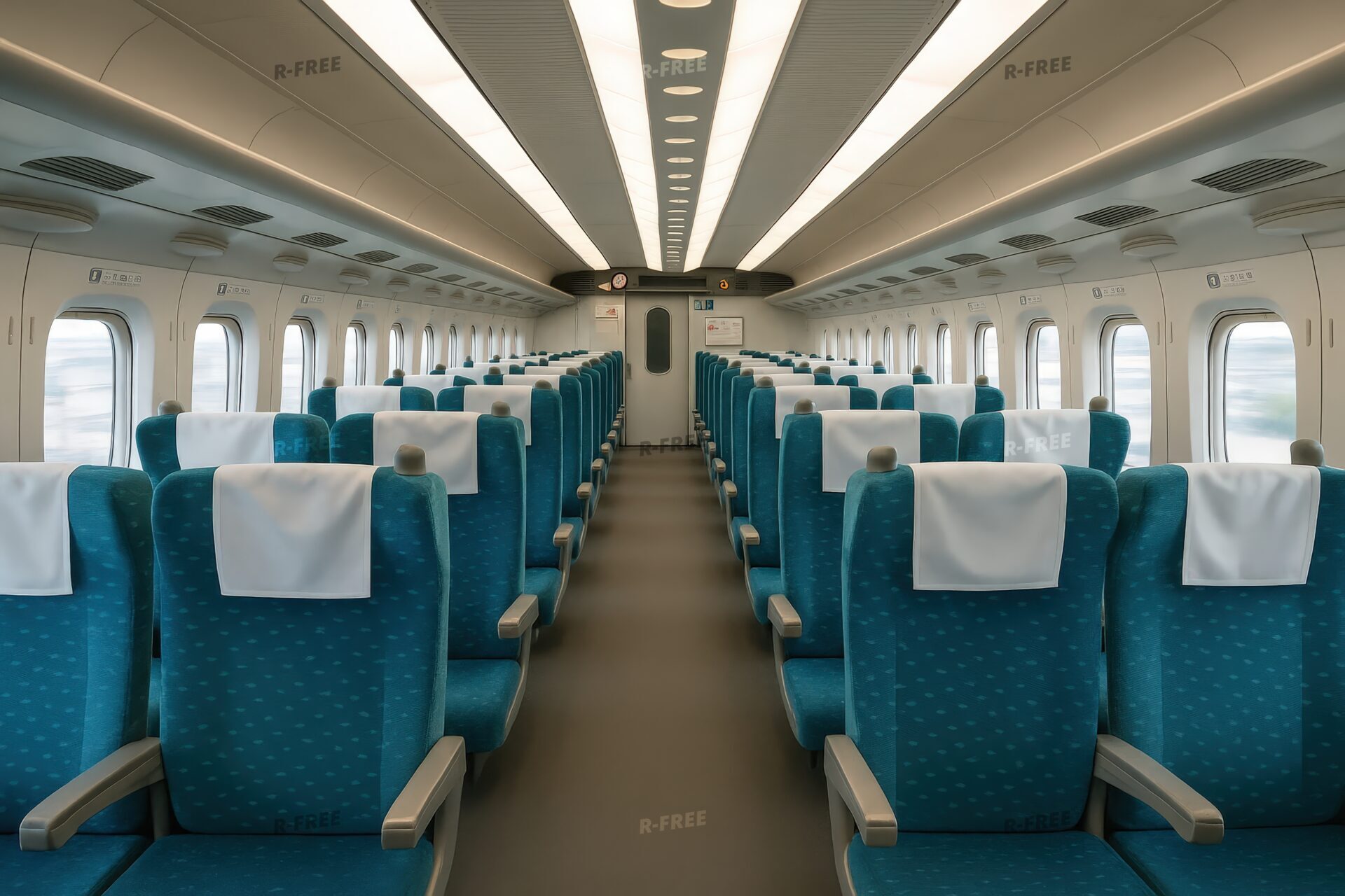 新幹線車内の座席（正面）
