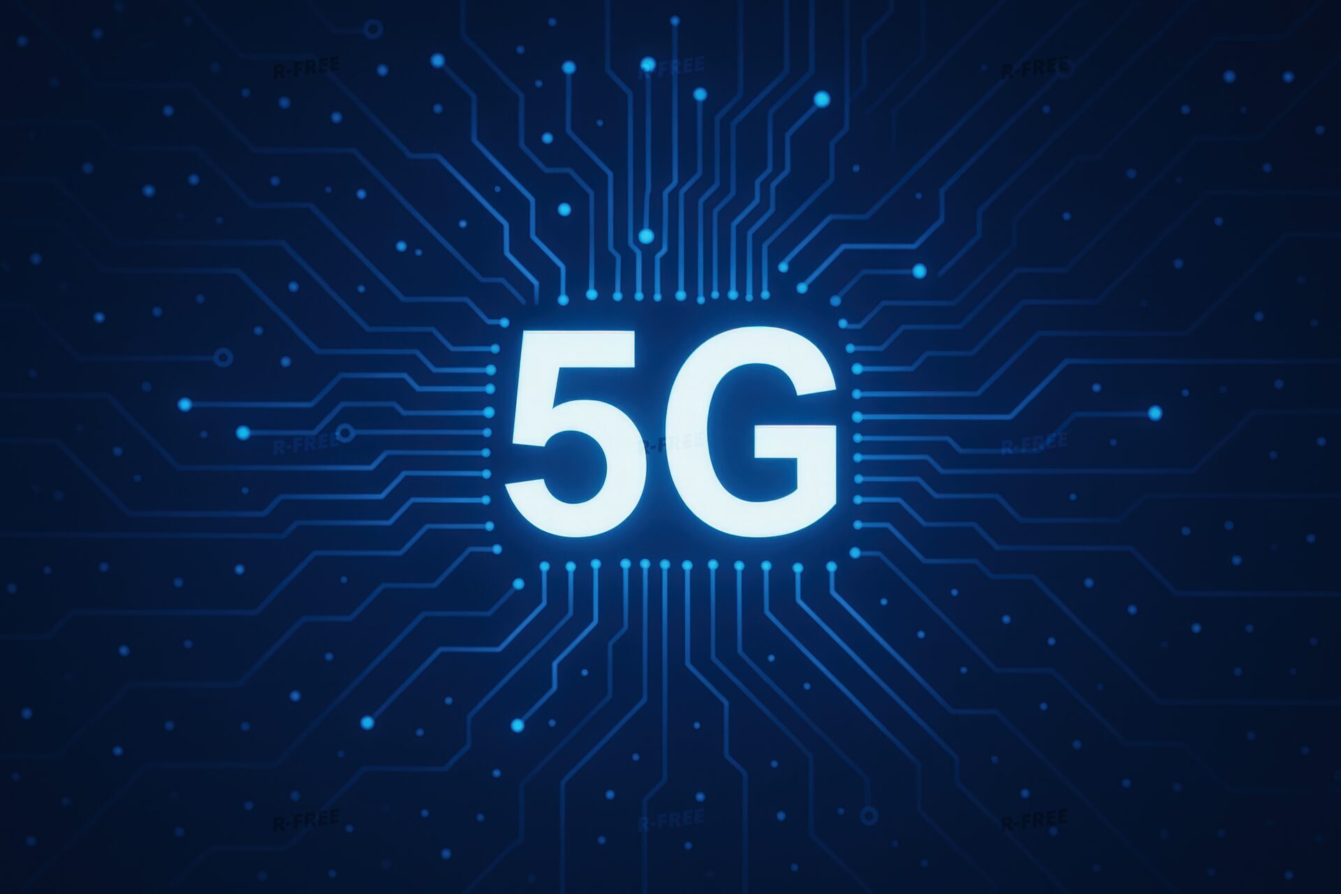 5Gネットワークと回路基板のイメージ