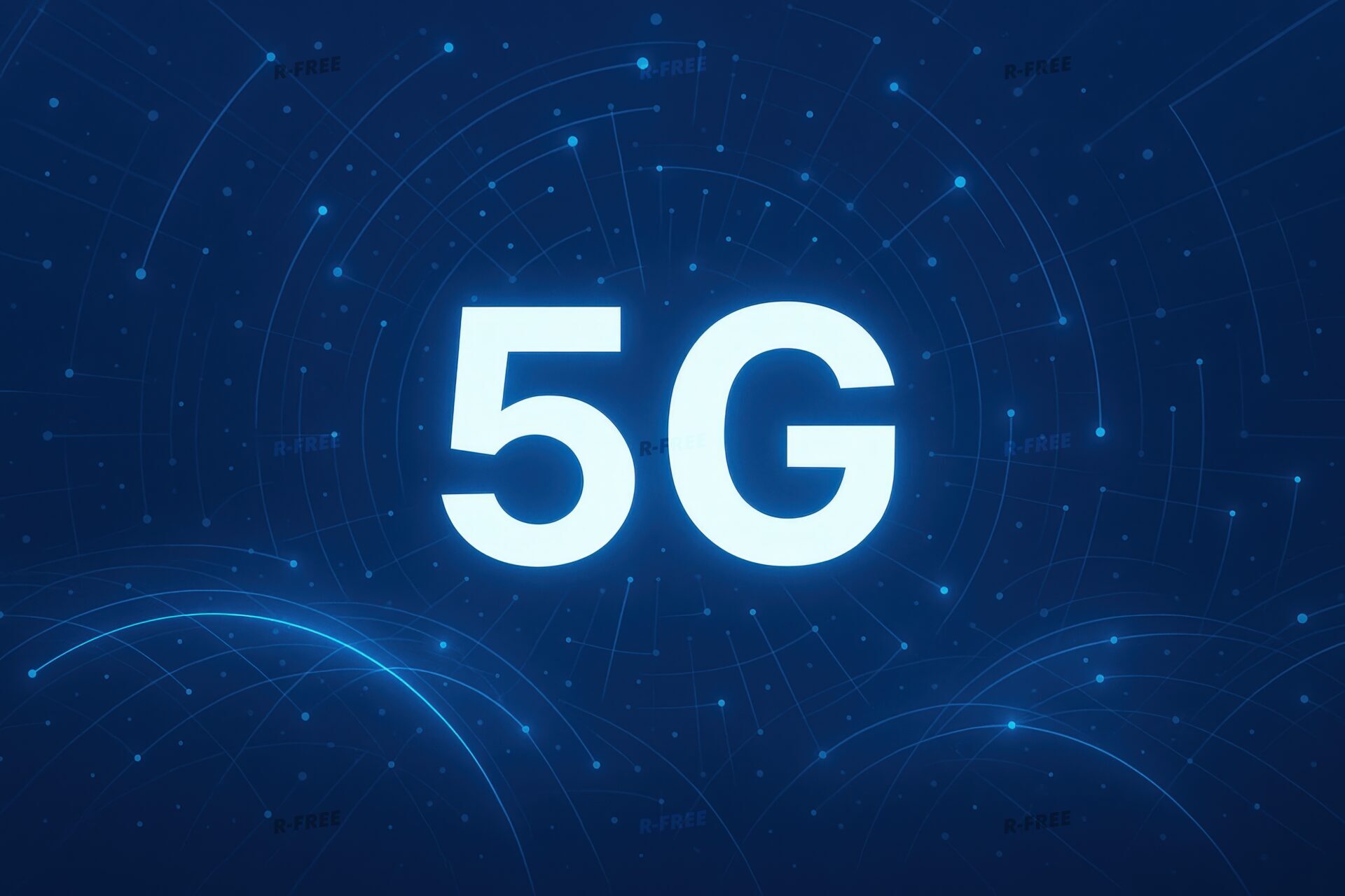 5Gの未来的なネットワーク背景