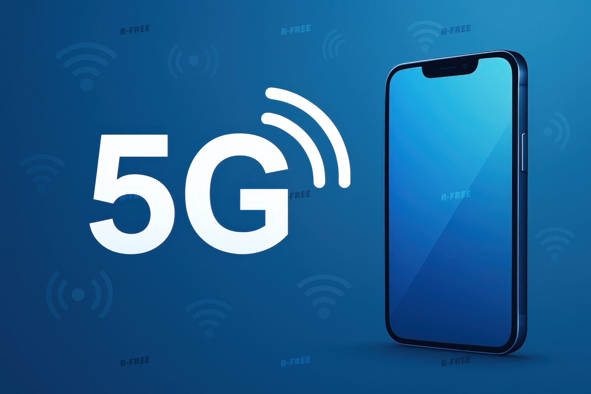 5Gネットワークとスマートフォンのイメージ