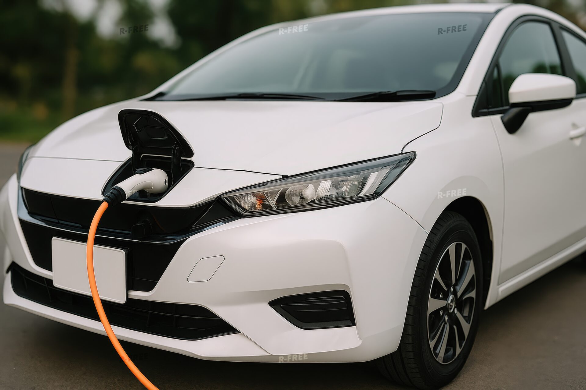 電気自動車の充電ケーブル接続