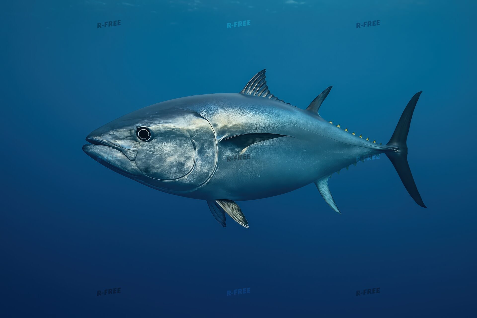静かに泳ぐクロマグロの姿