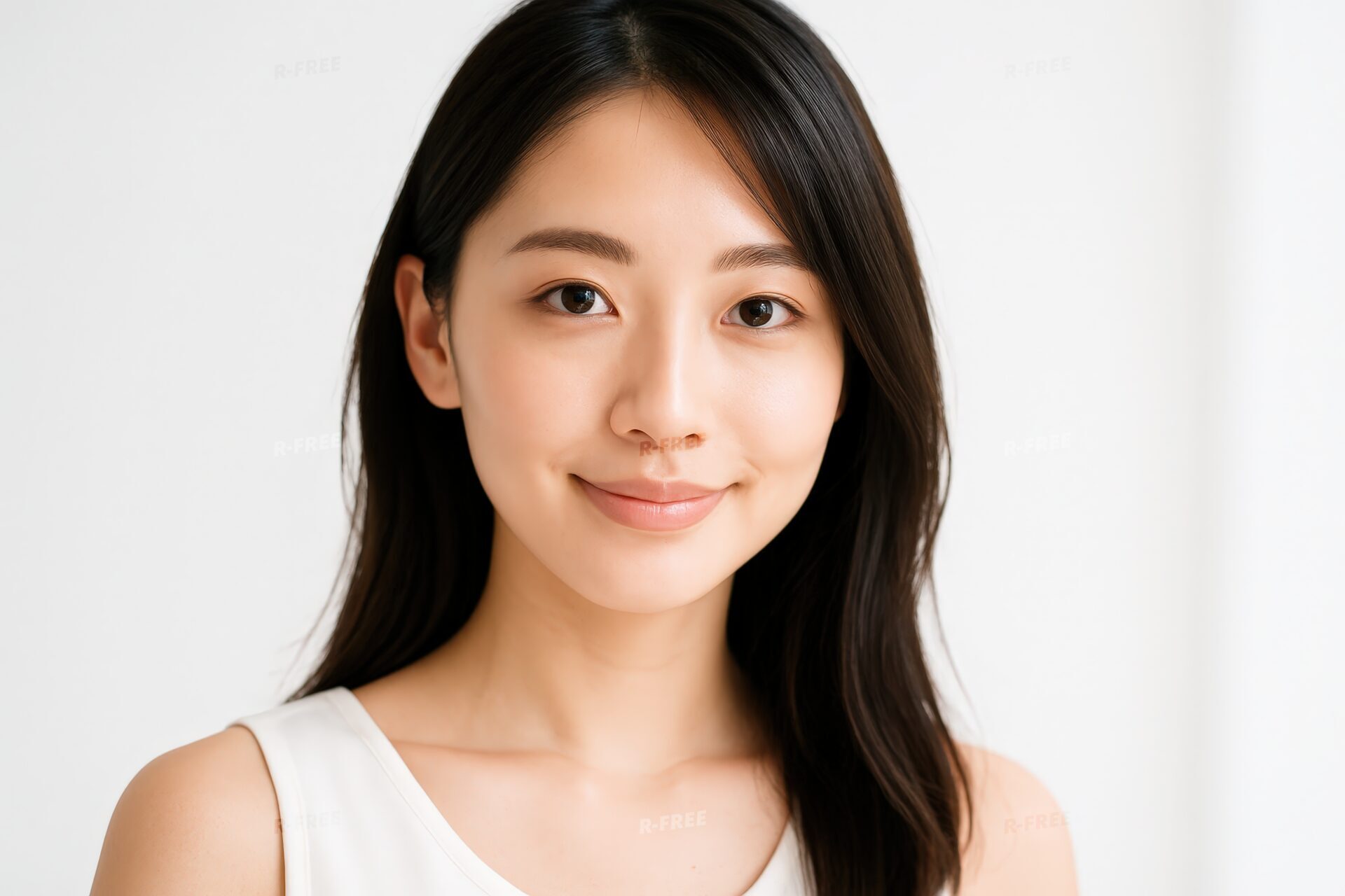ナチュラルメイクで美肌を魅せる女性