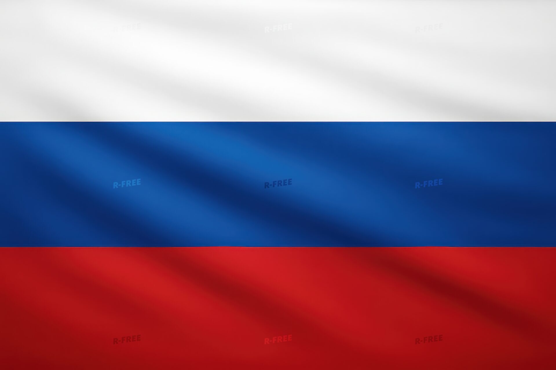 風になびくロシア国旗のクローズアップ