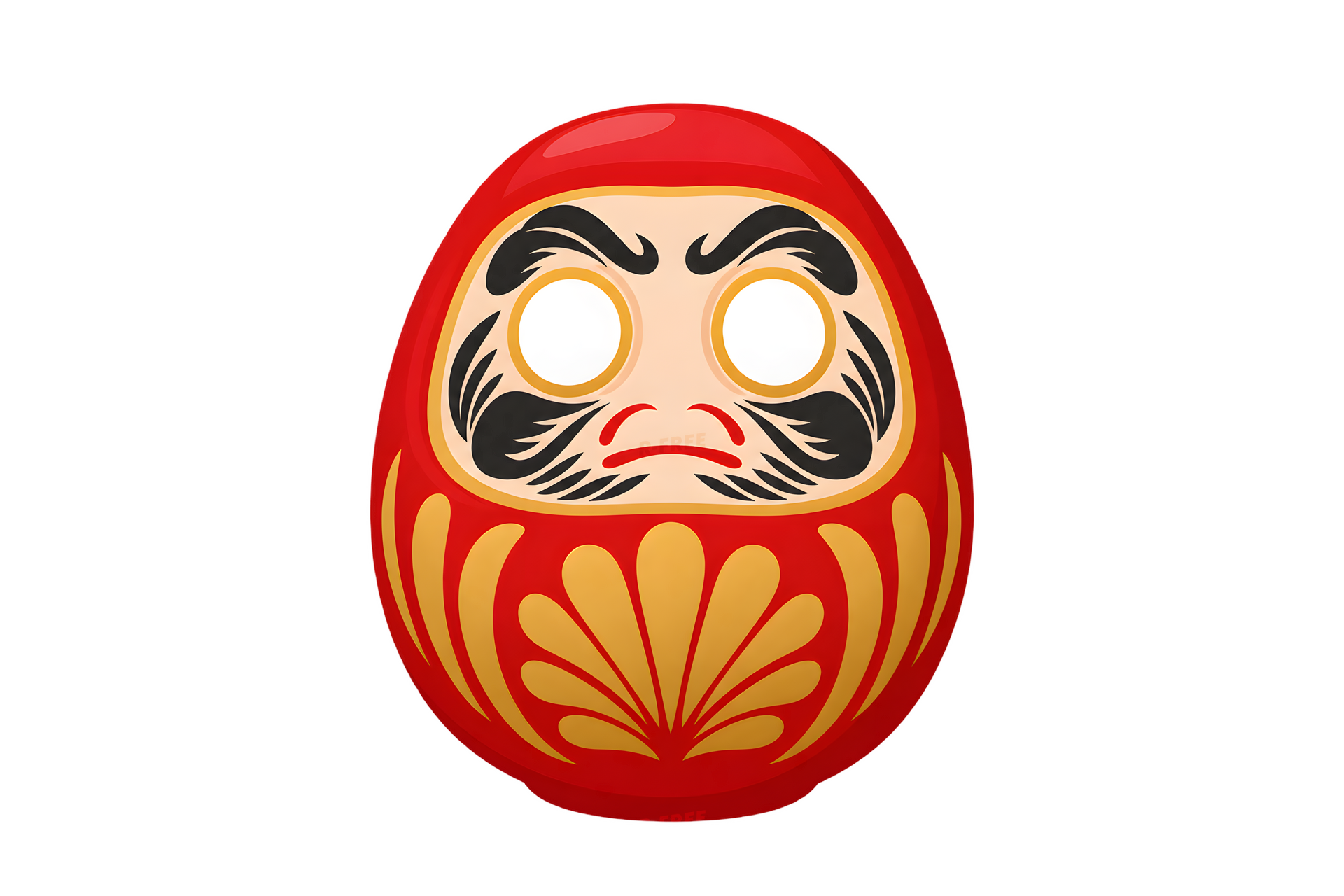 目が入っていない赤いだるまのイラスト（背景透過）