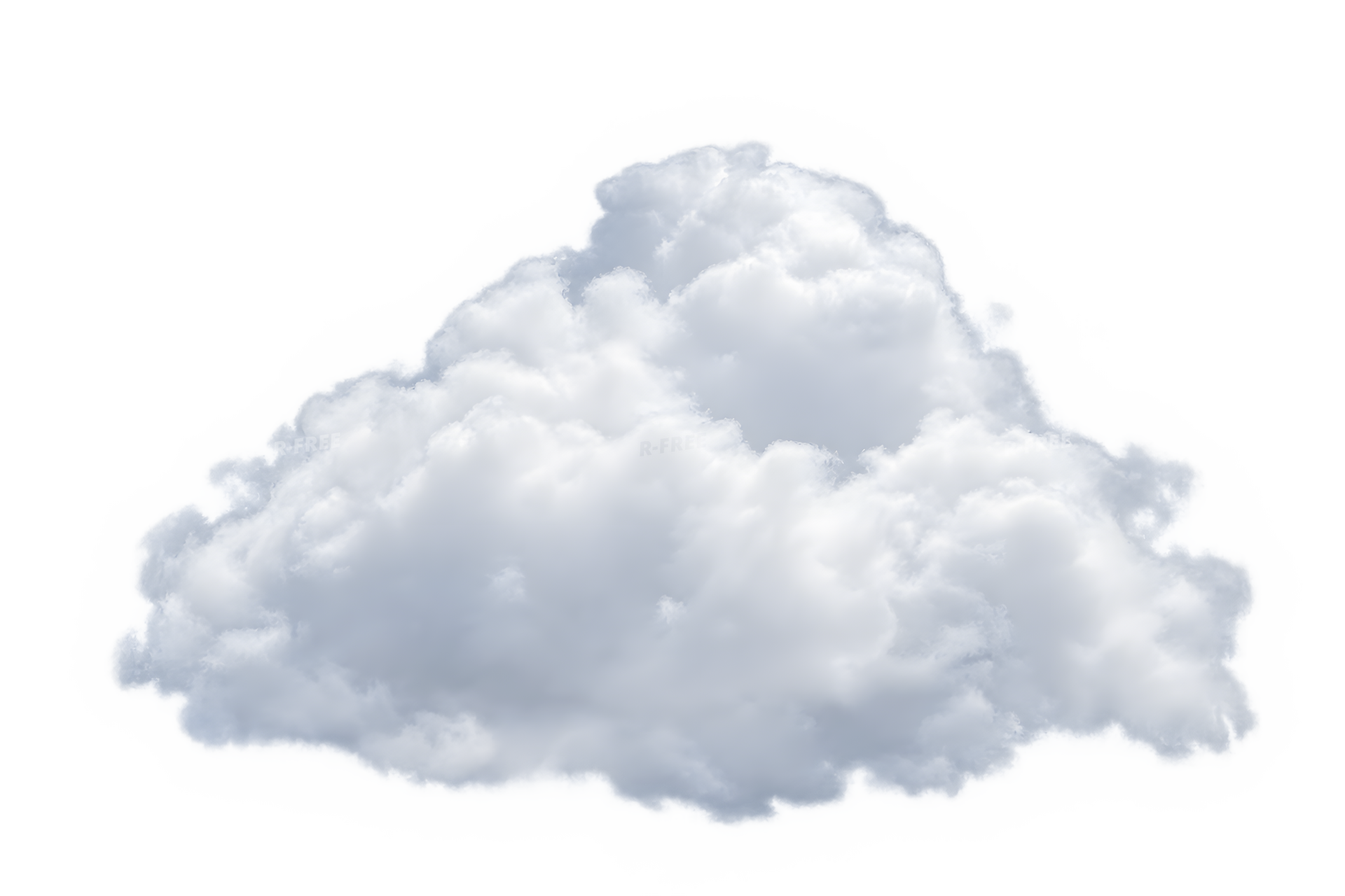 ふわふわの白い雲（背景透過）