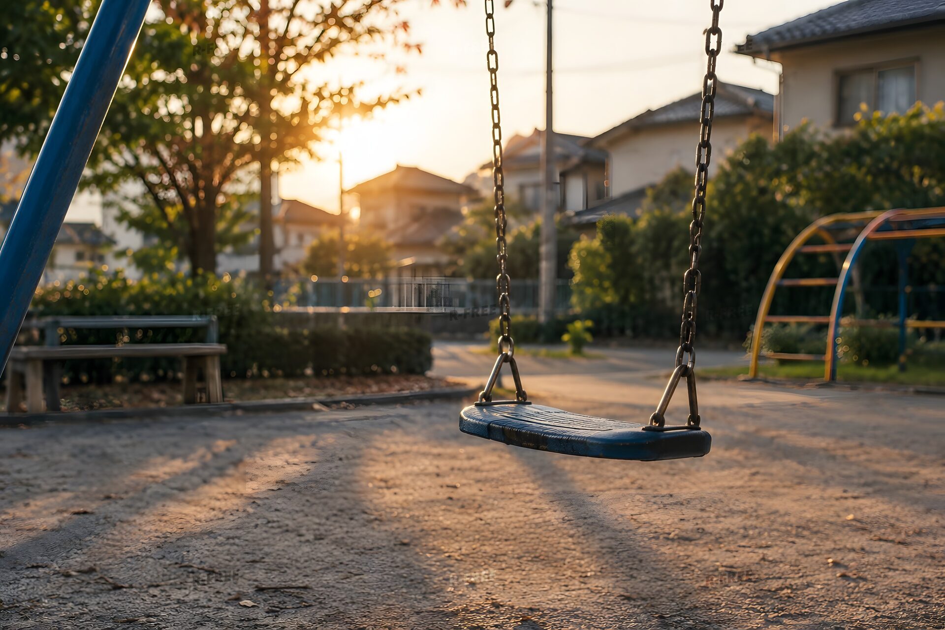 誰もいない住宅街の公園