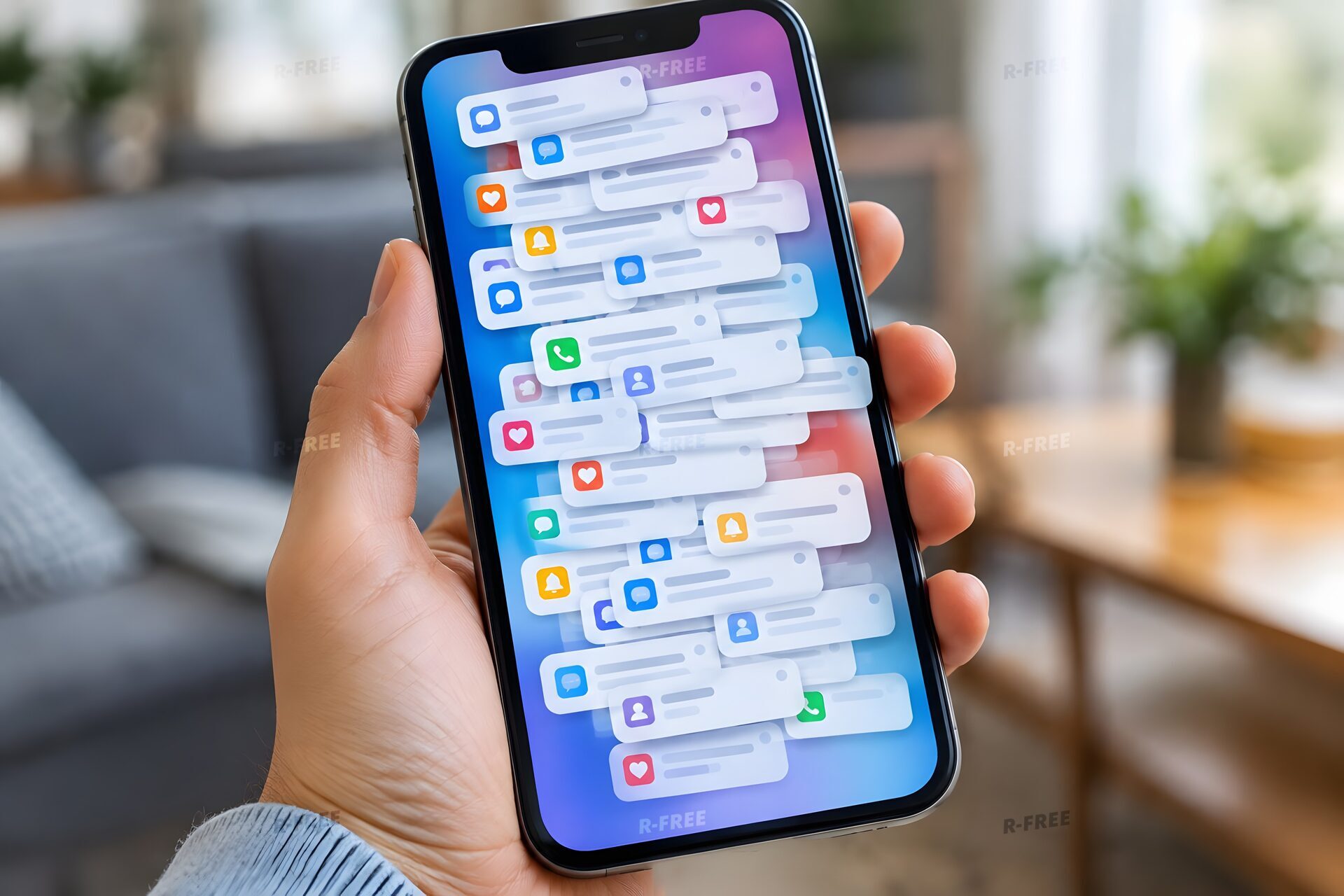 通知が殺到するスマホ