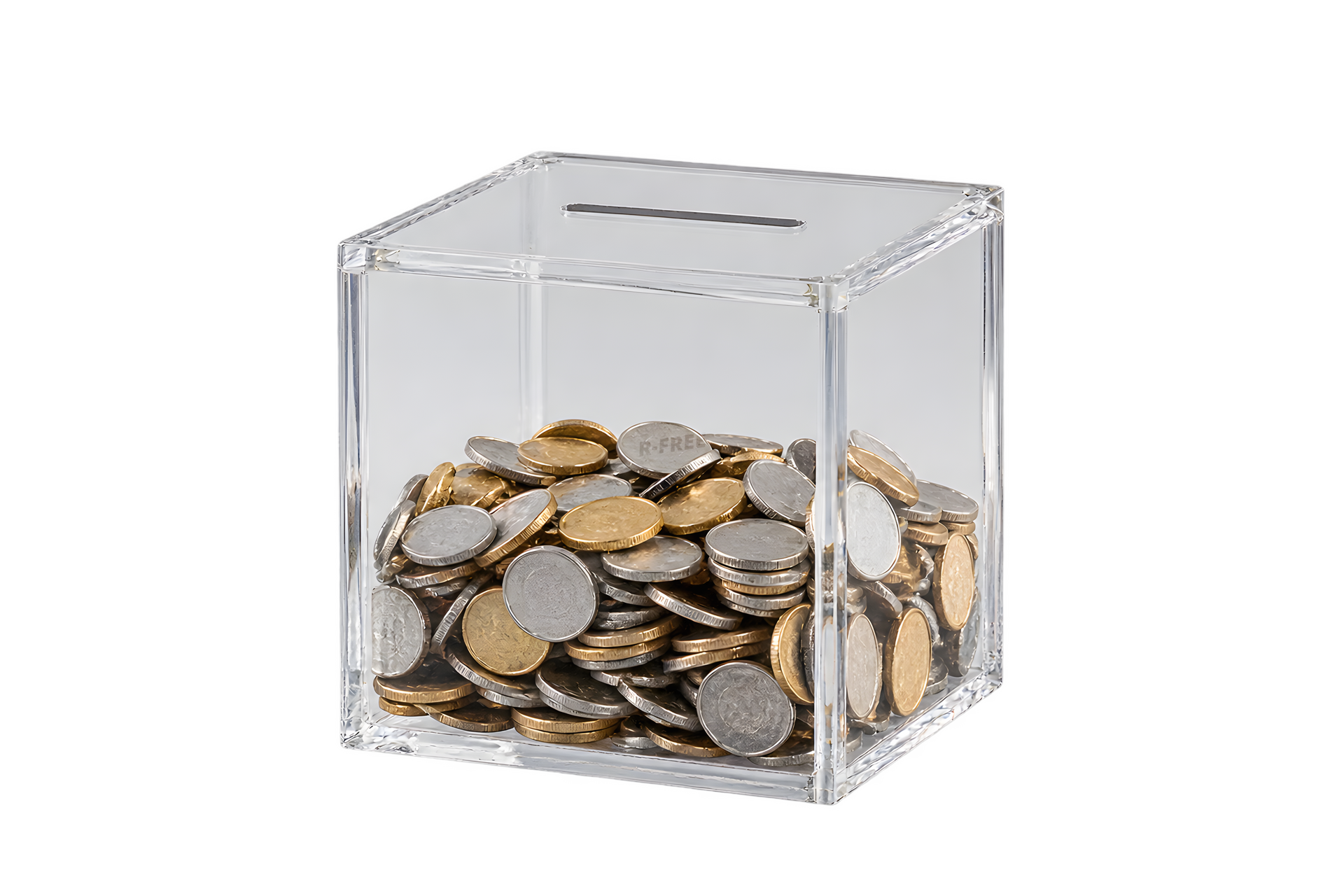 透明な募金箱（背景透過）