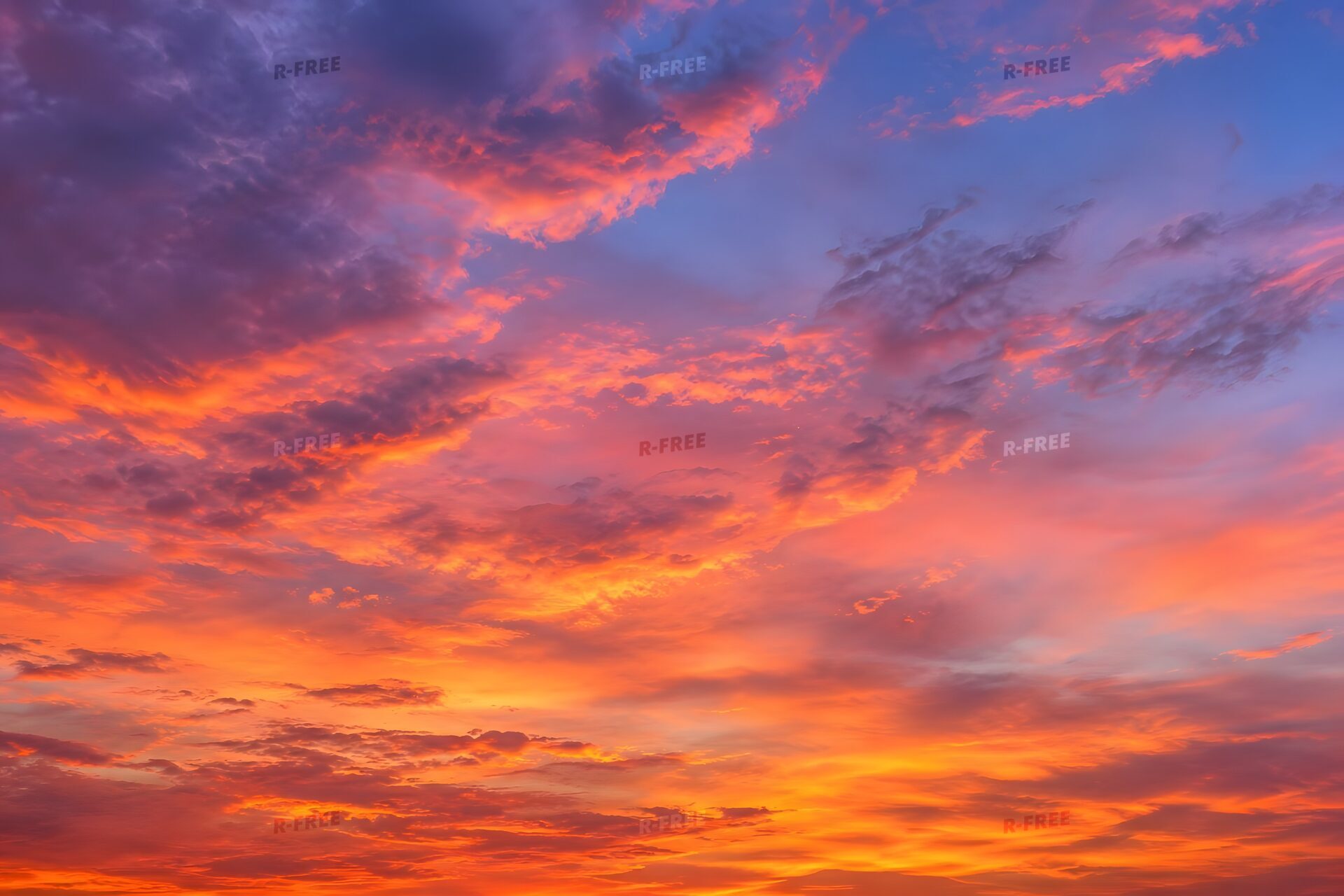 夕焼けに染まる空