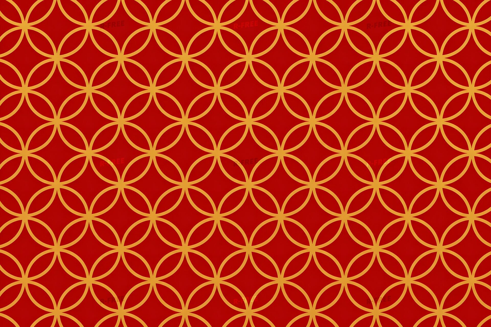 七宝文様（赤地に金）