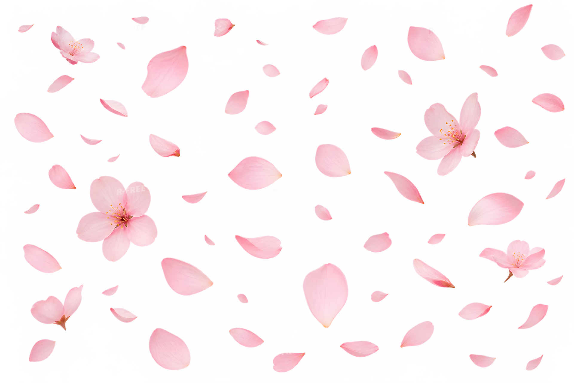 舞い散る桜の花びら（背景透過）
