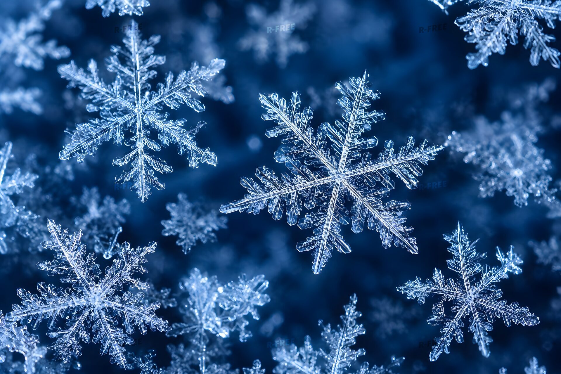 雪の結晶のマクロ