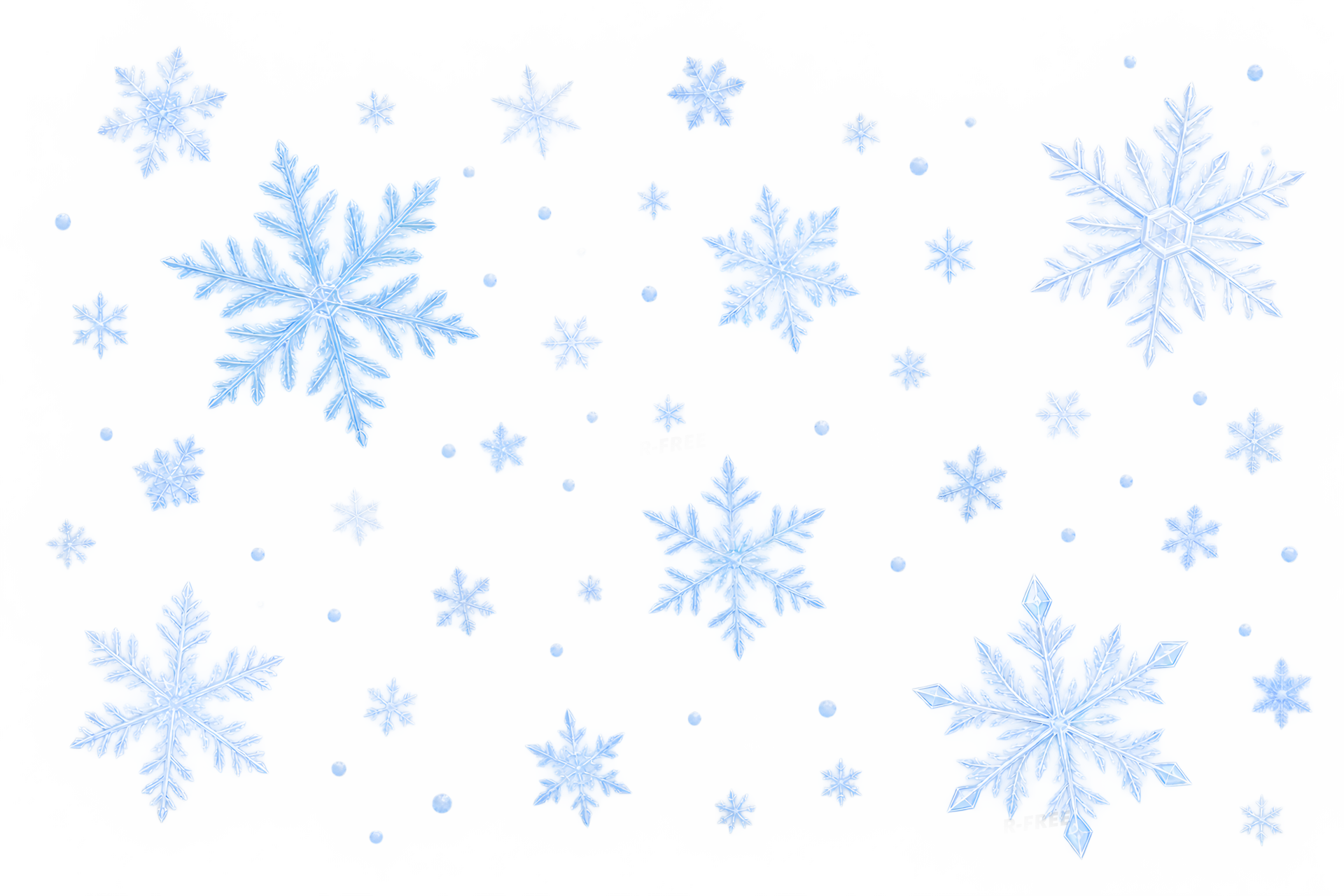 舞い落ちる雪の結晶（背景透過）