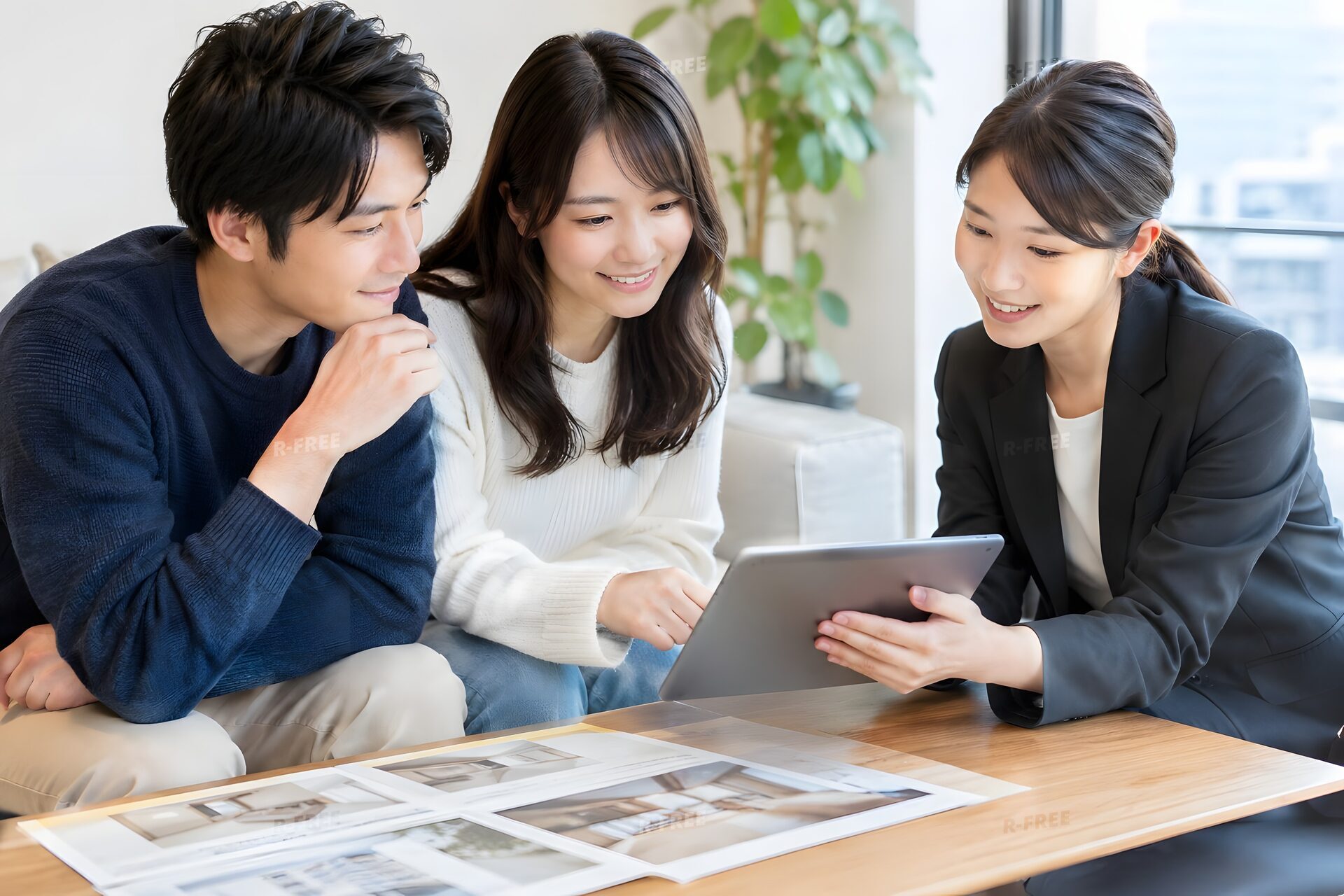 部屋探しをするカップル