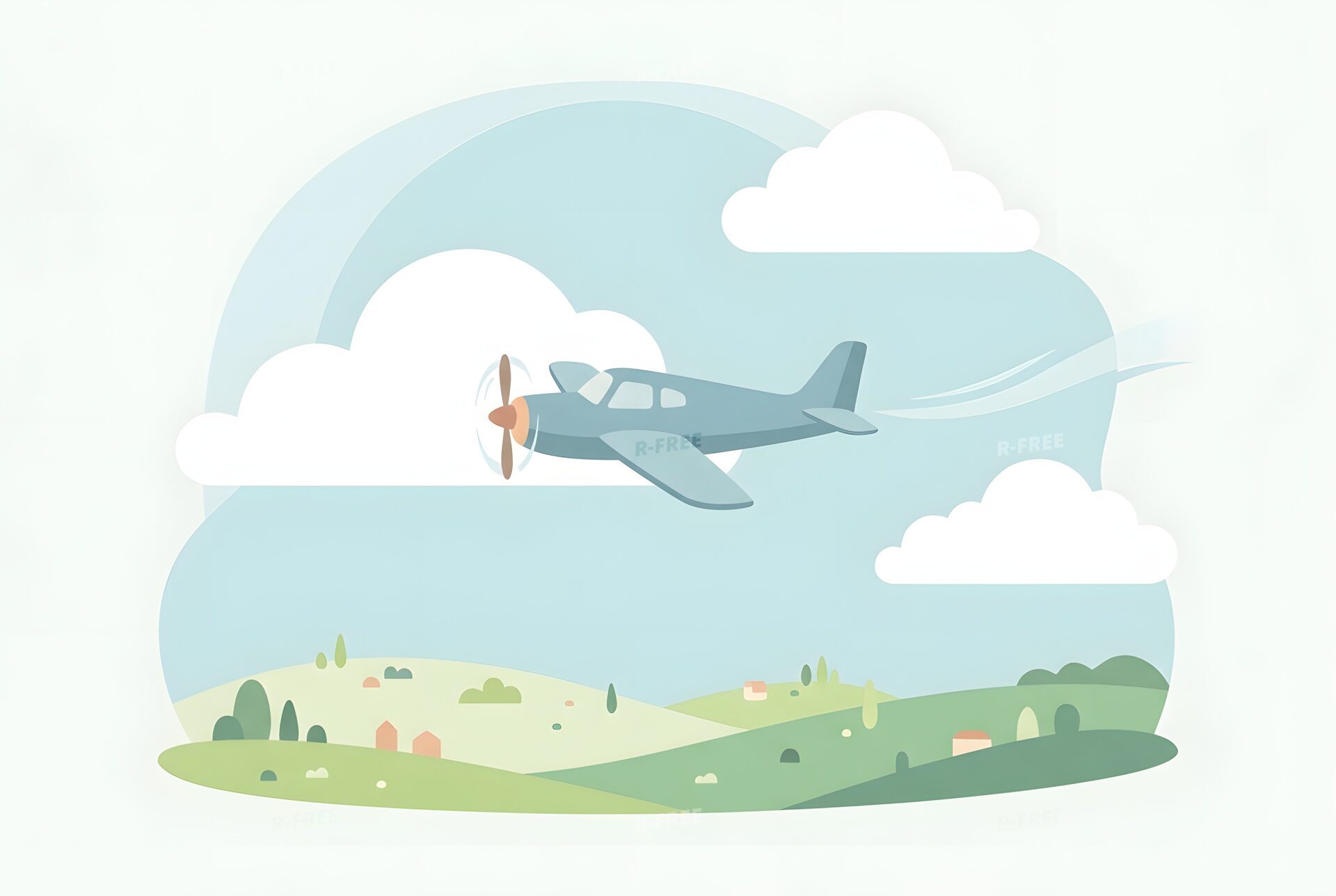 小型プロペラ機のイラスト