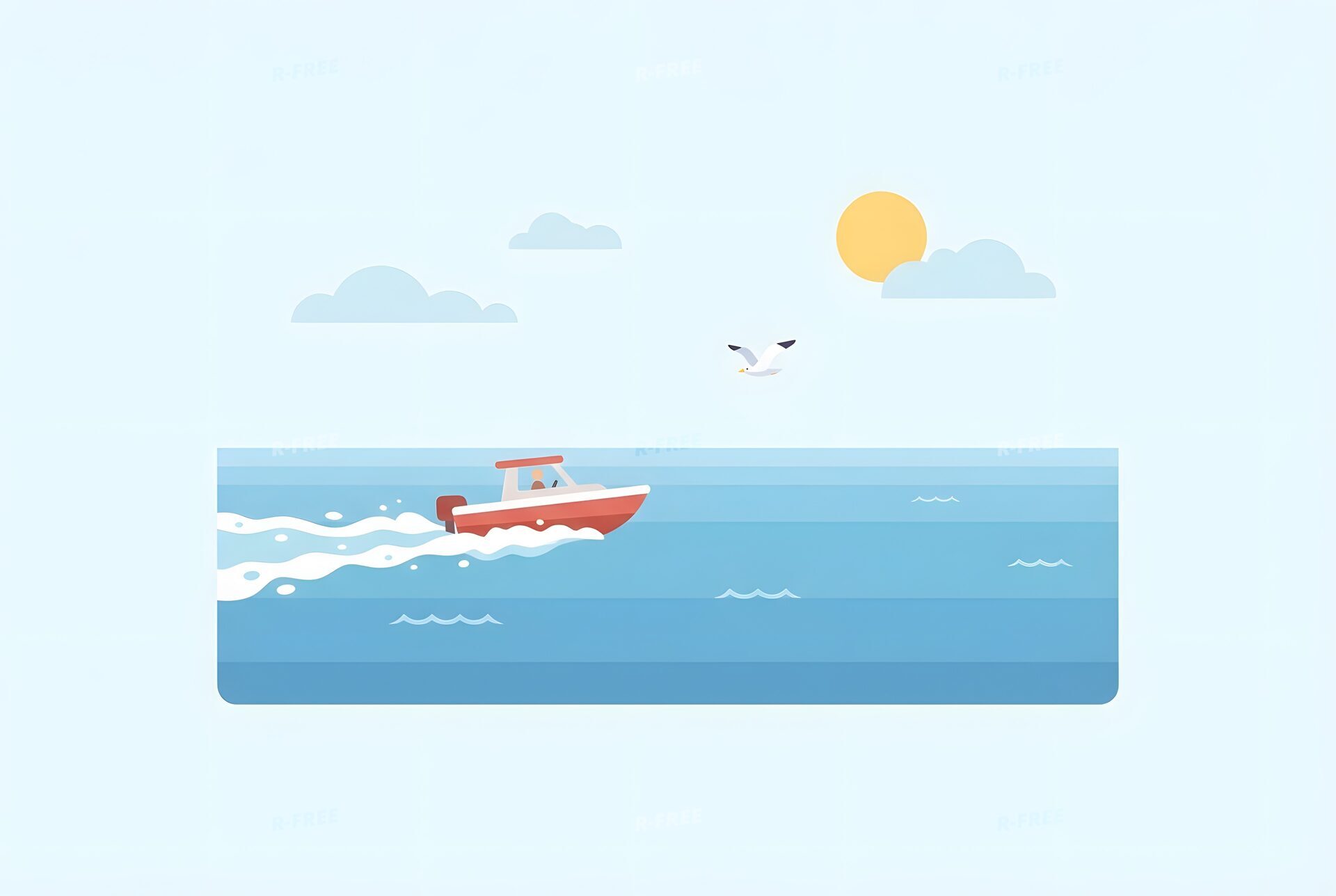モーターボートのイラスト