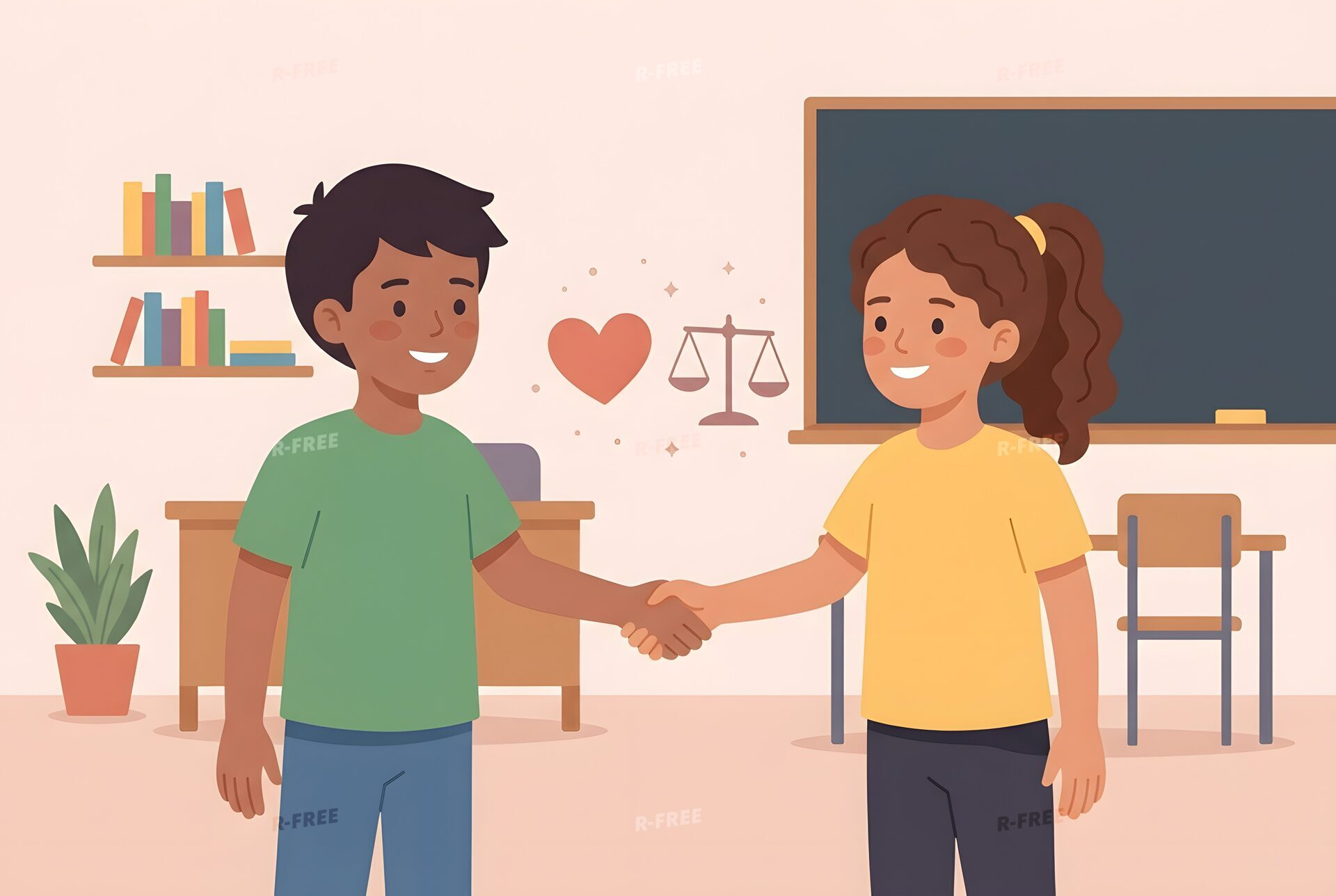 思いやりを表す道徳のイラスト