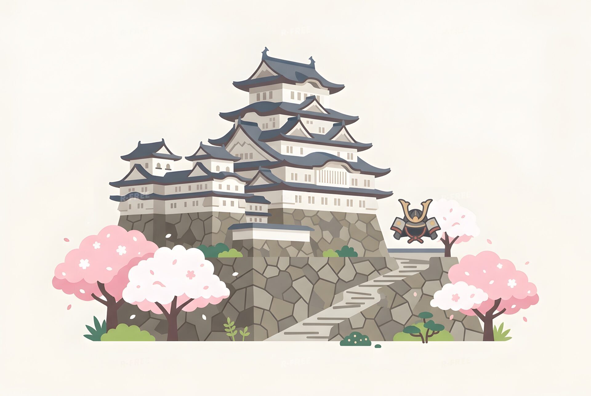 日本の城のイラスト