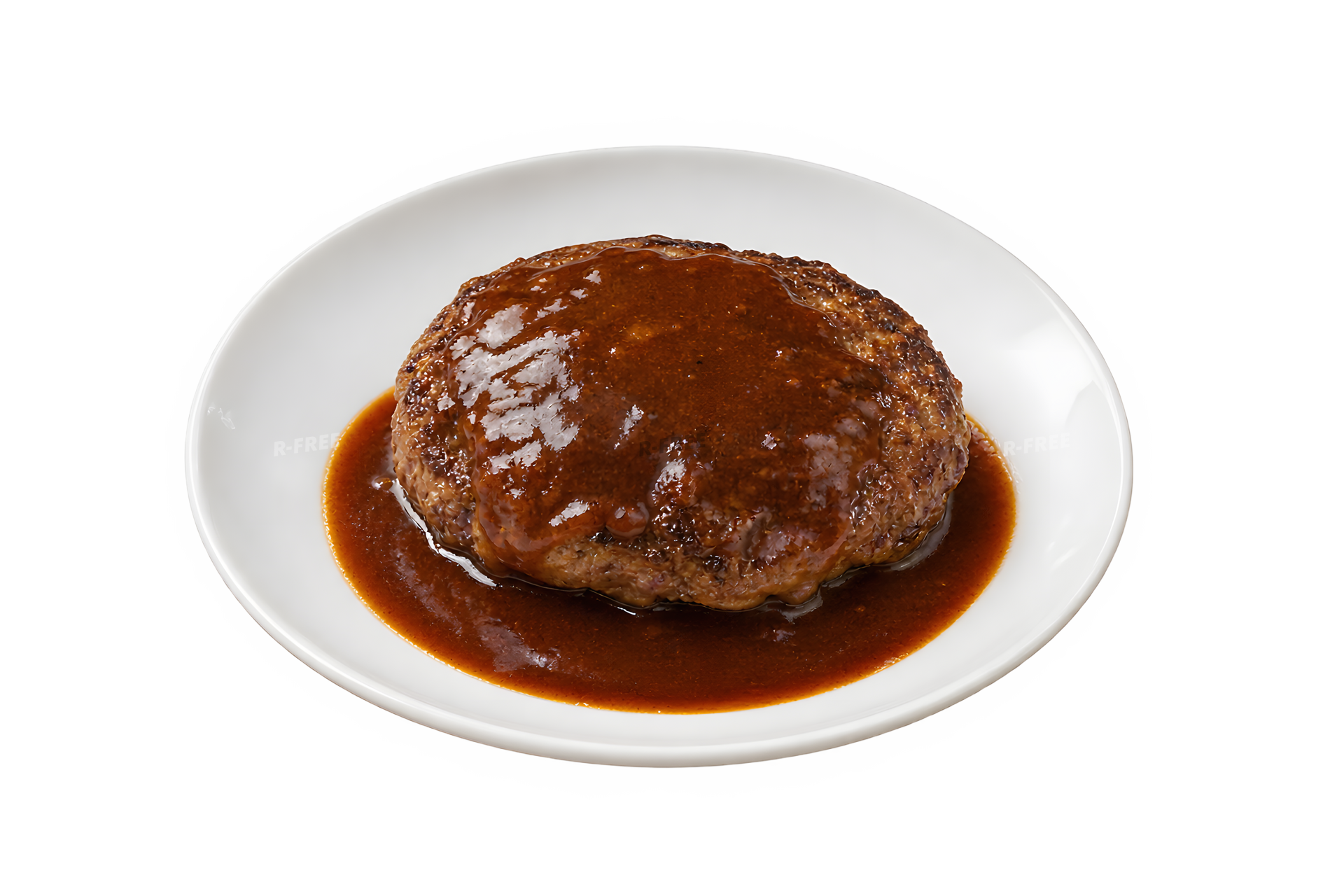 ソースをかけたハンバーグ
