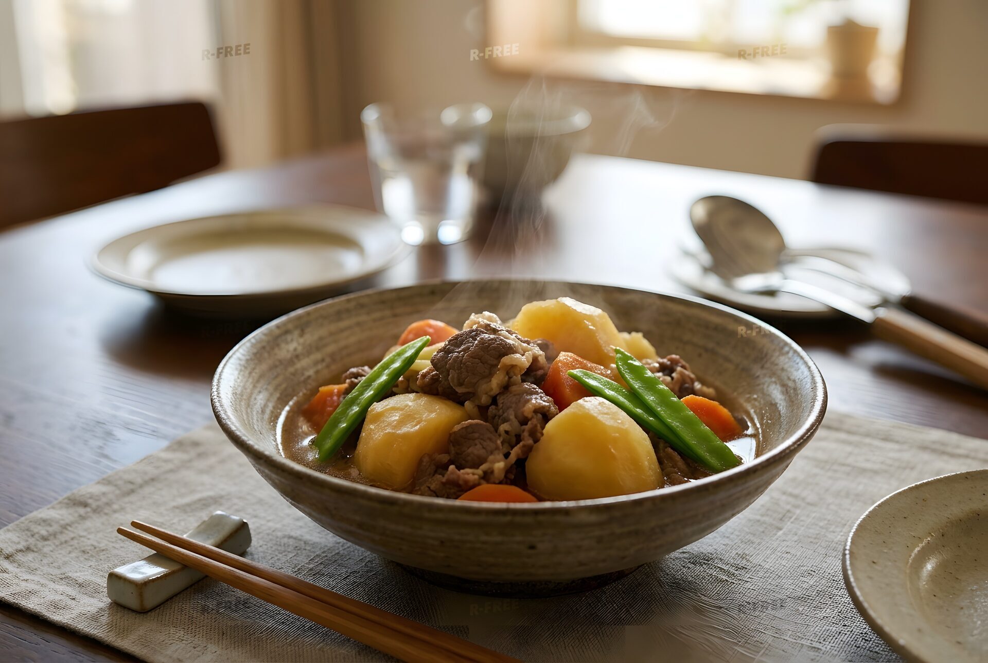 湯気の立つ肉じゃが
