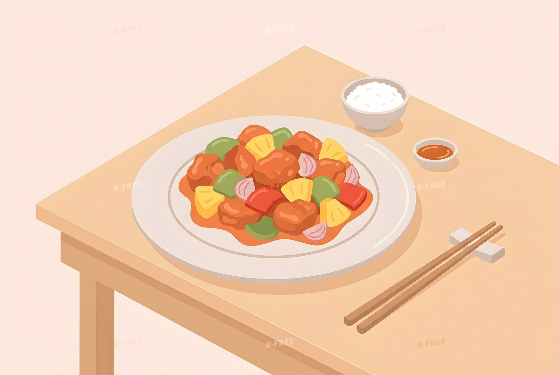 酢豚のイラスト