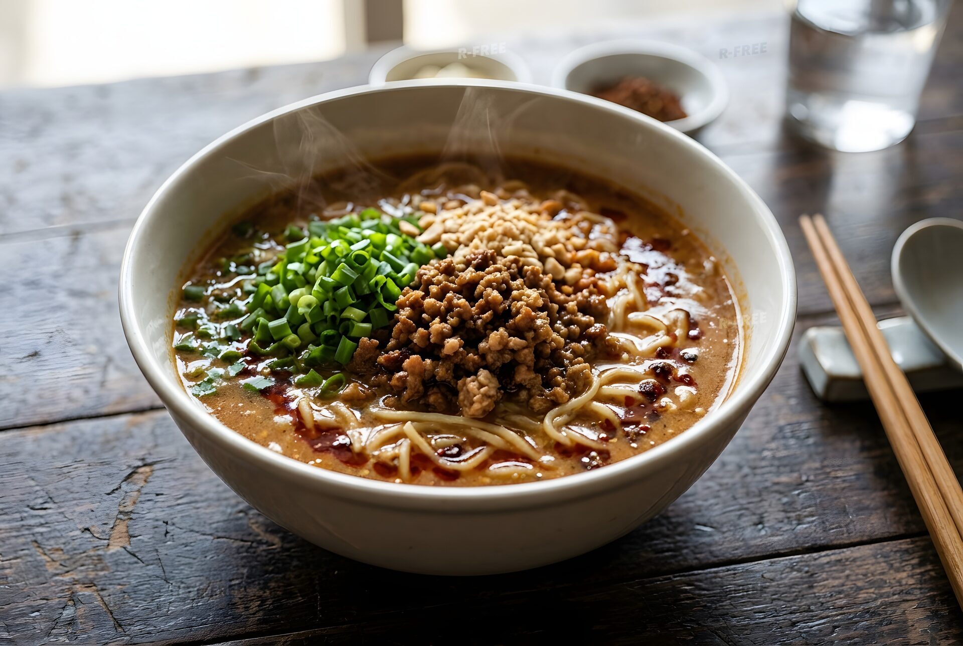 赤いラー油の担々麺