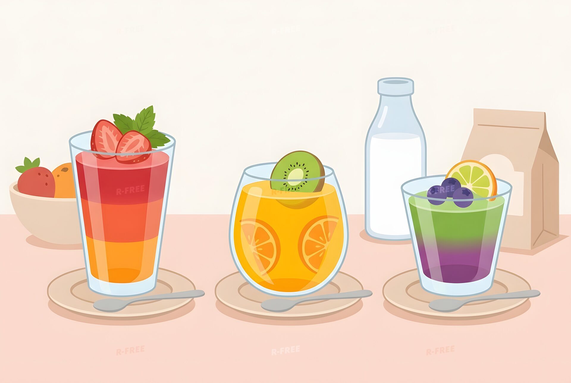カラフルなゼリーのイラスト