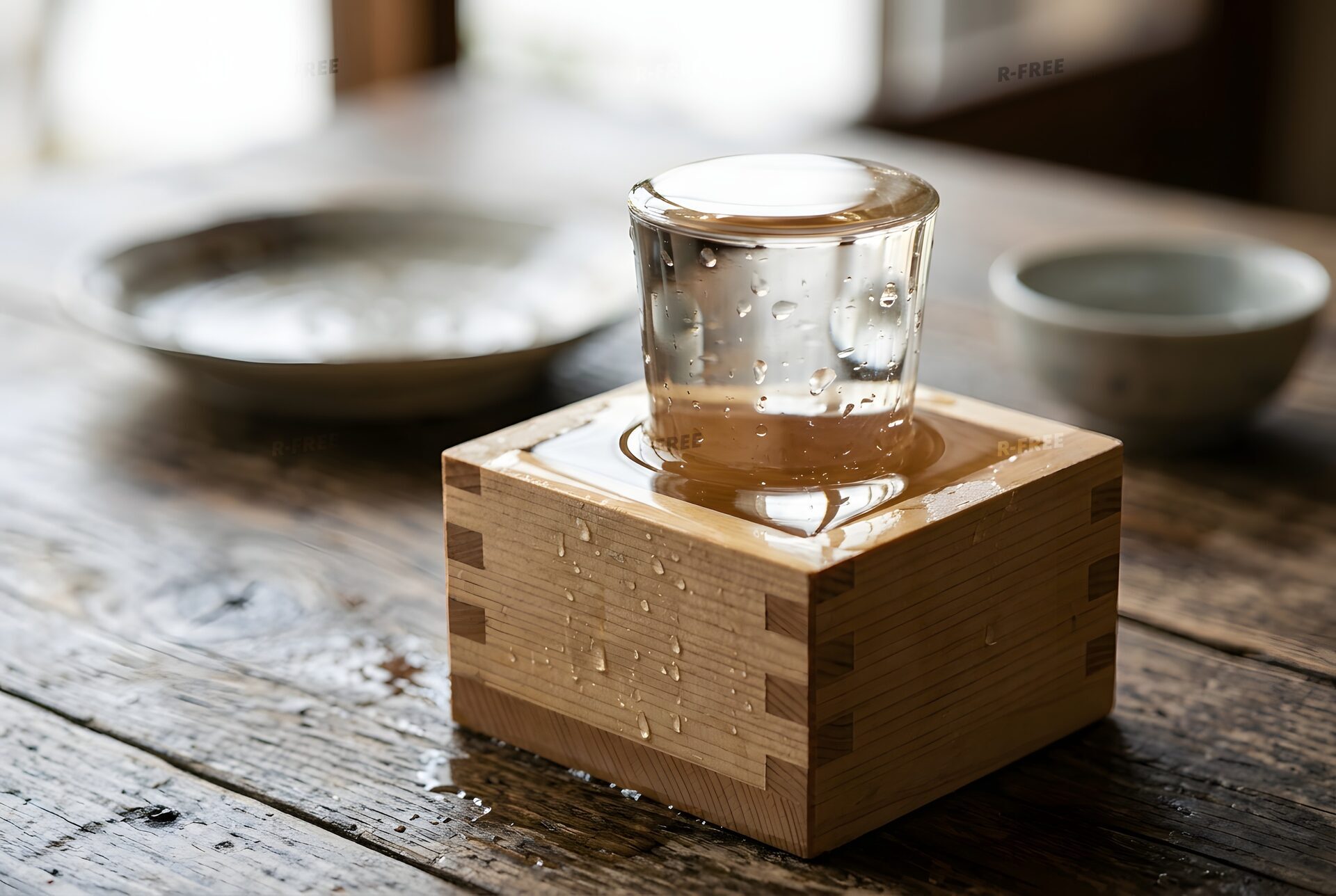 升からあふれる日本酒