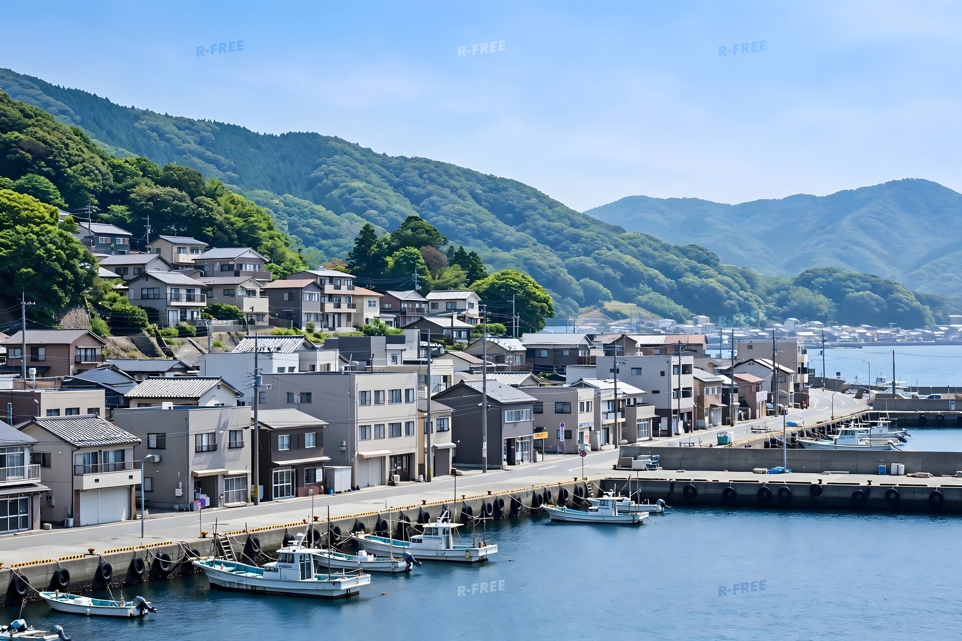 山と海に囲まれた港町