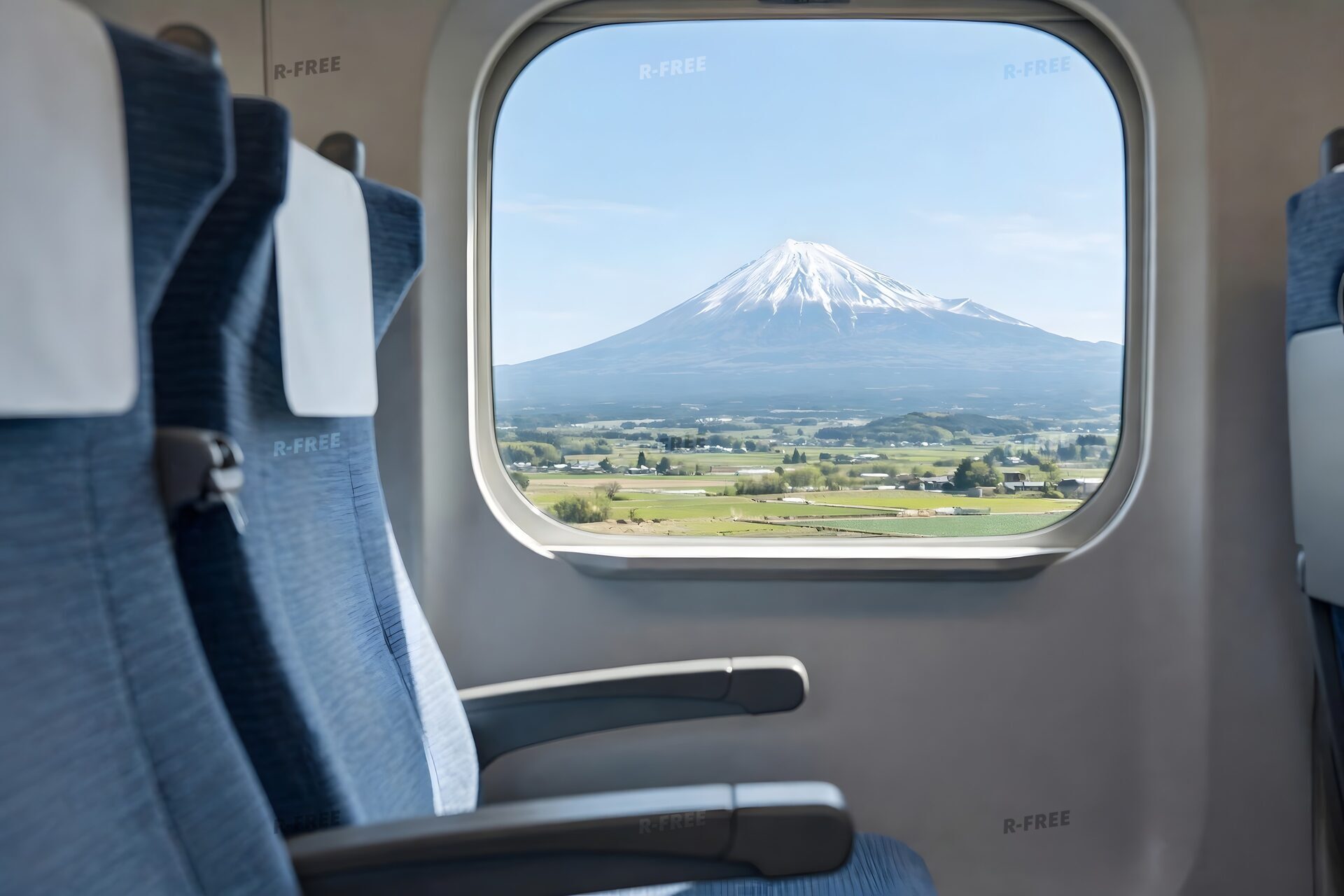 新幹線の車窓から見える富士山