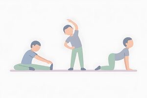 ストレッチのポーズを並べたイラスト
