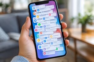通知が殺到するスマホ