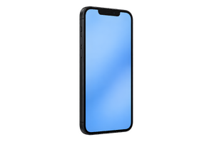 画面が青いグラデーションのスマートフォン（背景透過）