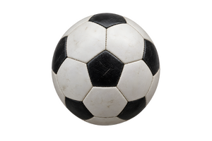 白黒のサッカーボール（背景透過）