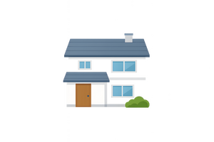 二階建ての一軒家のイラスト（背景透過）