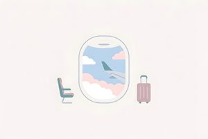 機内の窓と座席のイラスト
